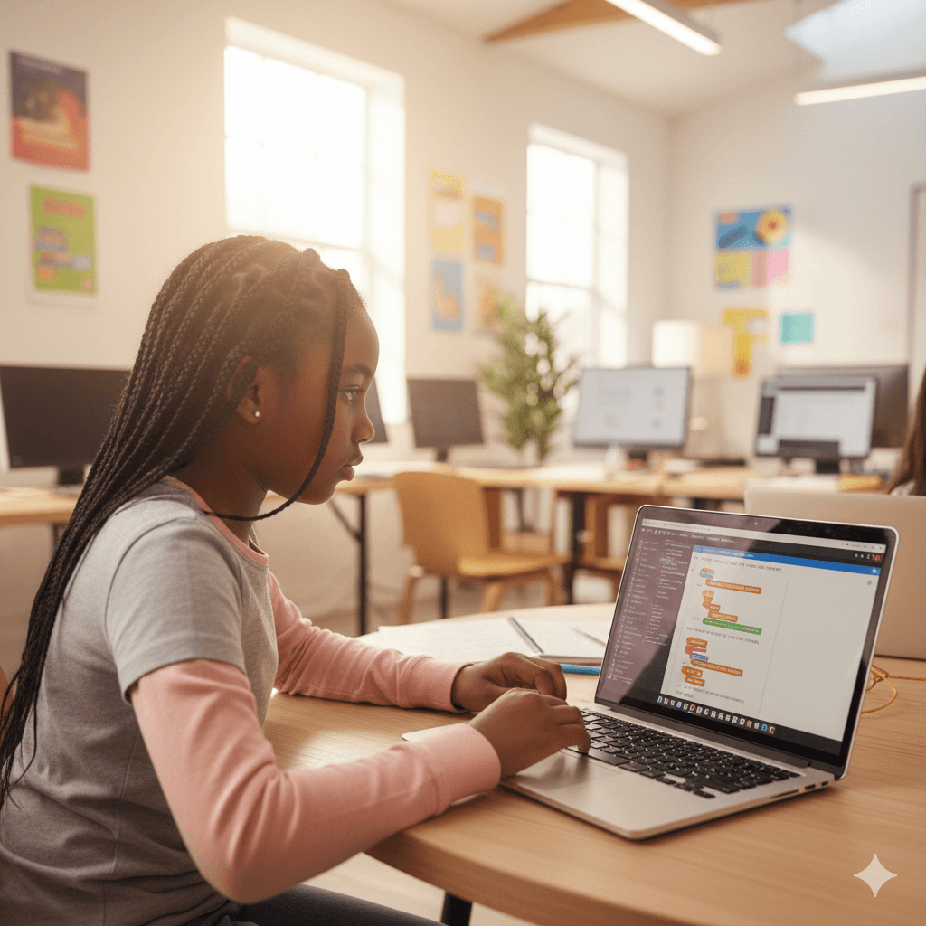 Confident student ready to learn coding